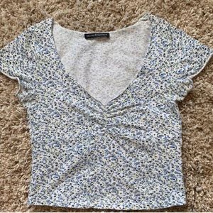 blue floral brandy melville gina top cheap